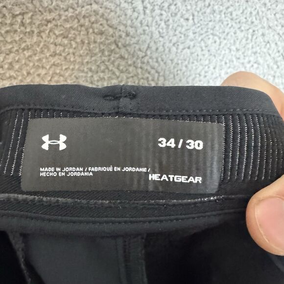 Under Armour Pants Mens 34x30 Black Golf Flat Front Casual Performance Stretch - Picture 9 of 10